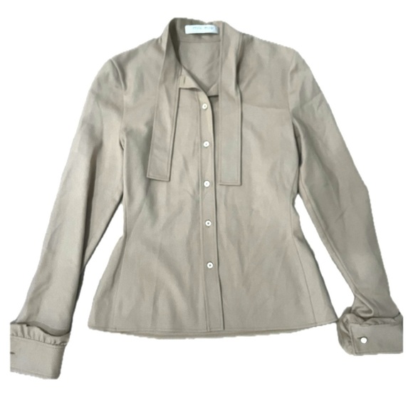 Miu Miu Button Down Ruffle Cuff Sleeve Blouse - Picture 1 of 8